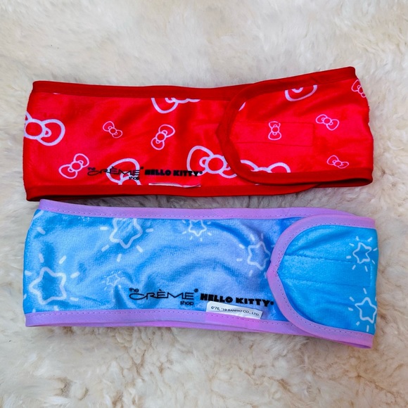 Set of 2 The Creme Shop x Hello Kitty Velcro Adjustable Spa Headbands - Picture 3 of 7